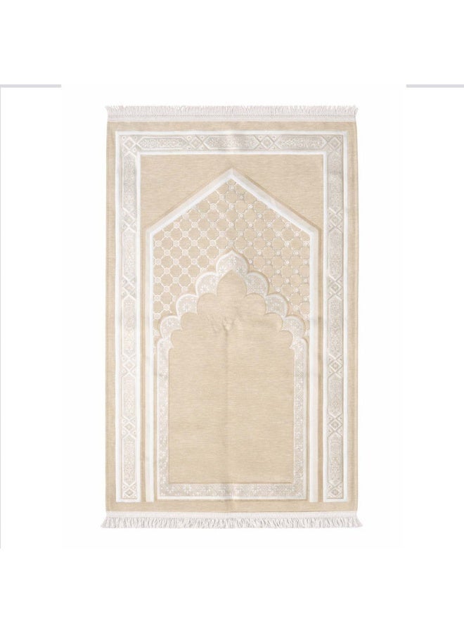 Sundus Comfort Prayer Mat – Light Beige | Premium Quality Ramadan Gift Mat - Image 1